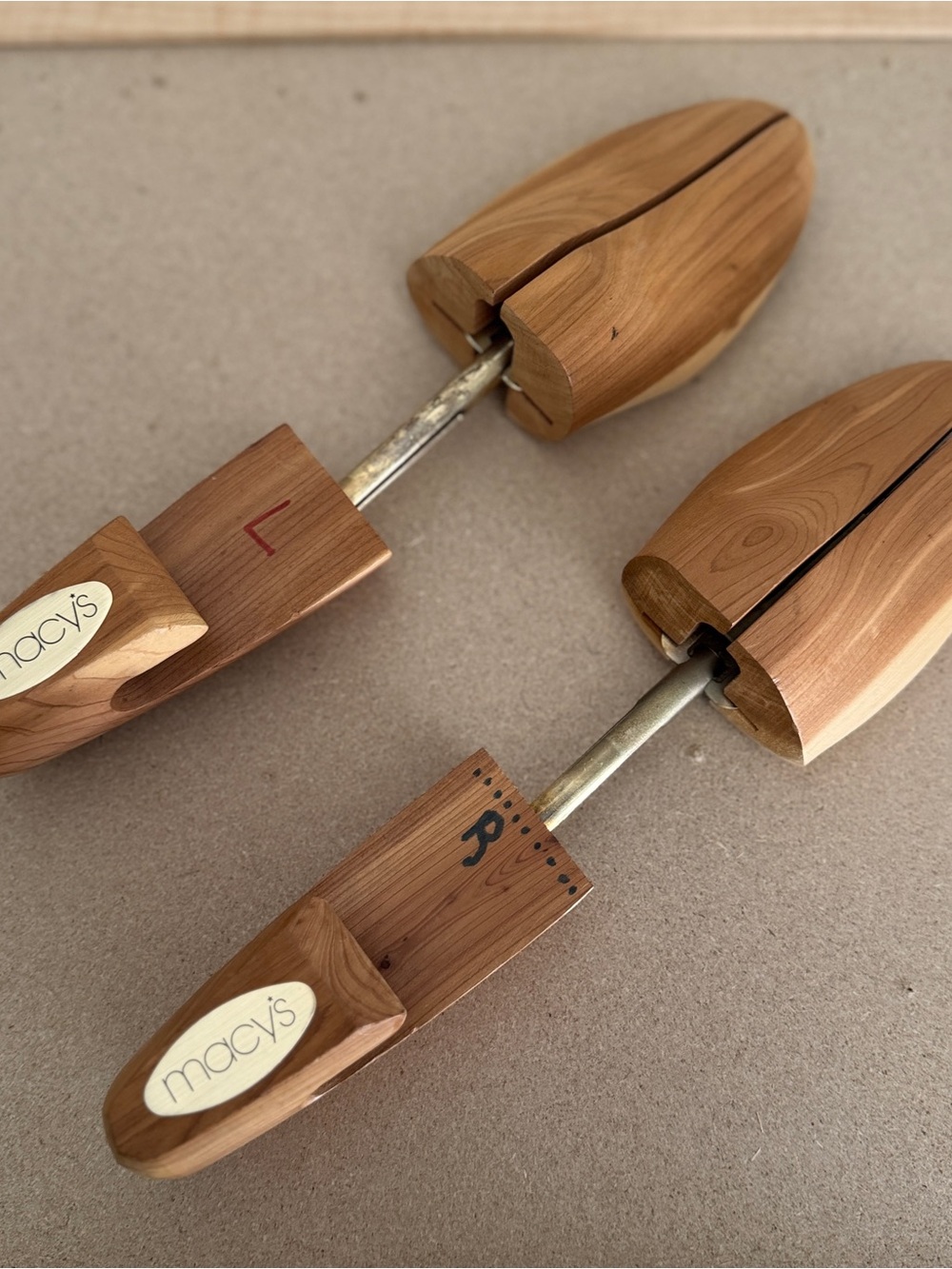 Macy's Cedar Shoe Trees - Natural Brown Pair